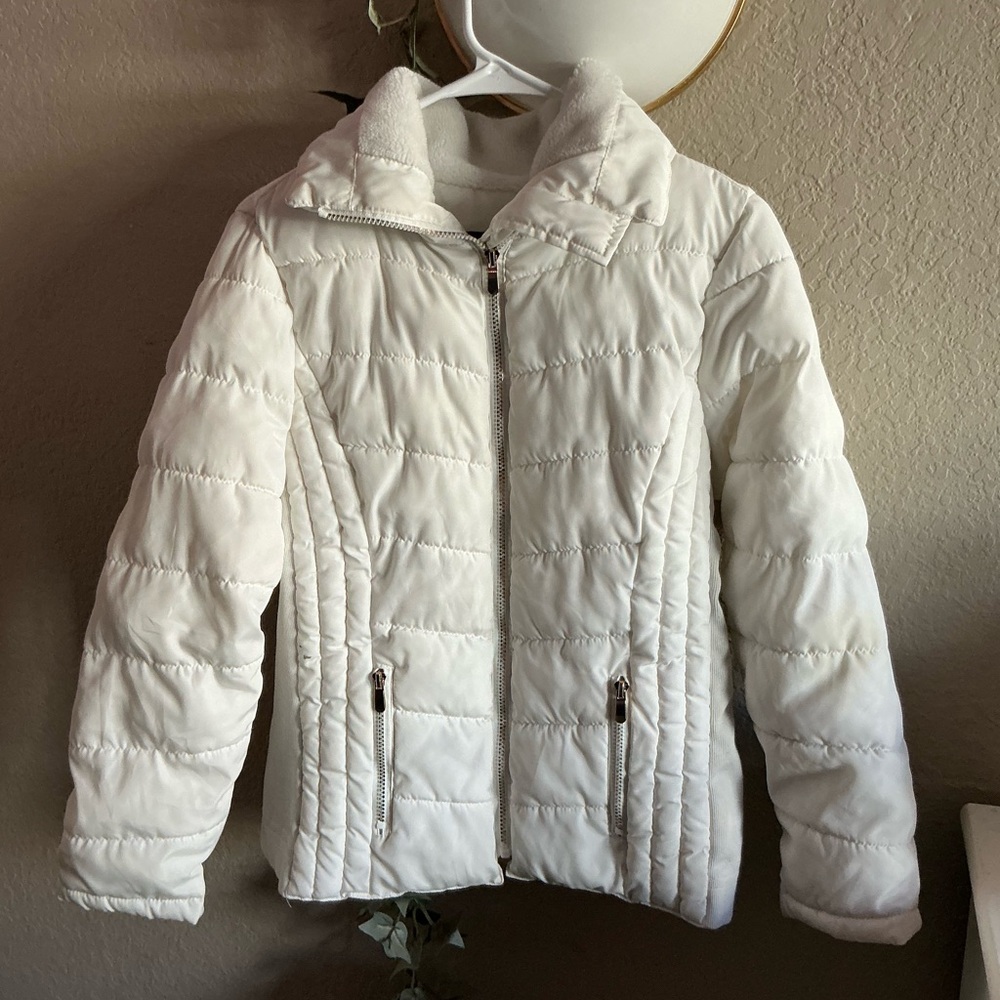 White Quilted Puffer Jacket